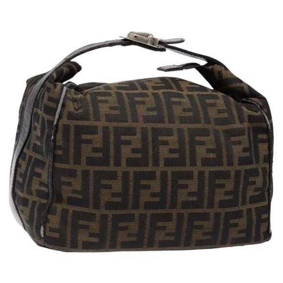 FENDI Zucca Canvas Hand Bag Black Brown - Picture 1 of 12